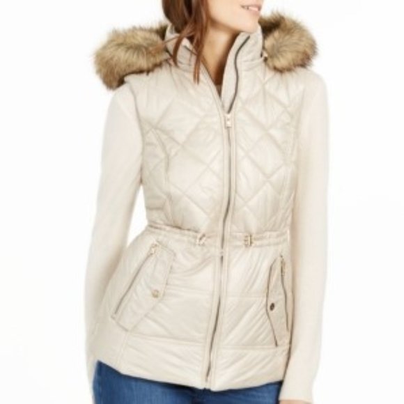 michael kors hooded puffer vest